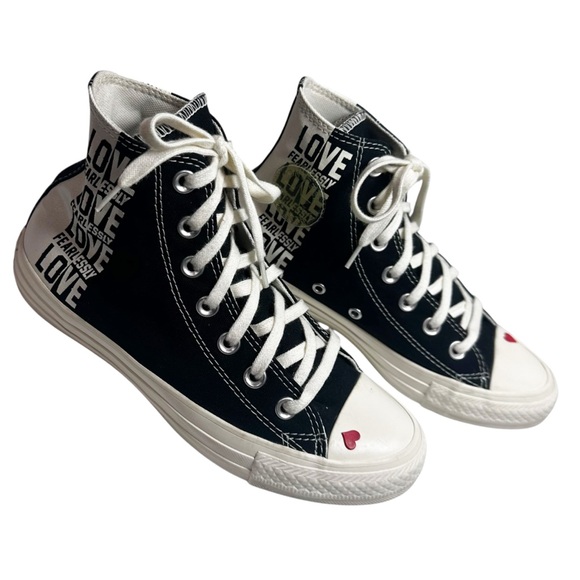 Carefully Chosen ❤️ love-print Converse high tops sneakers - Picture 8 of 10